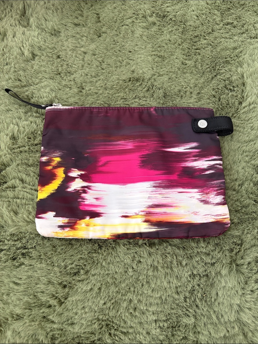 Lululemon Color-Block Pink Abstract Zip Pouch